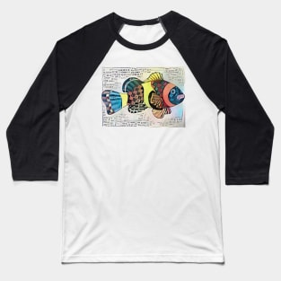 Fish Print 1 Baseball T-Shirt